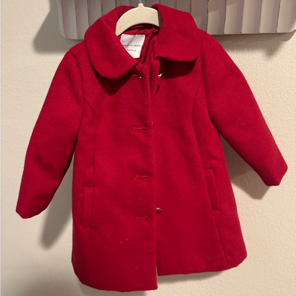 Janie and Jack Vibrant Red Pea Coat for Kids